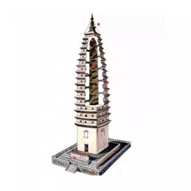 穿墻透壁，手繪中國古代經(jīng)典古建筑