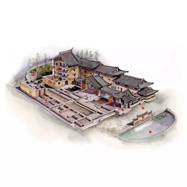穿墻透壁，手繪中國古代經典古建筑