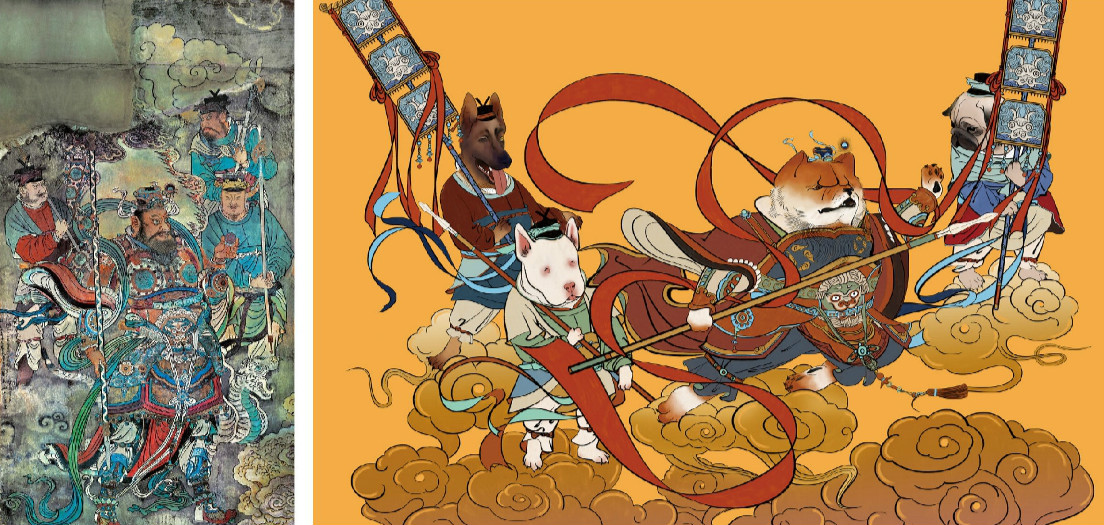 新穎風(fēng)格新年海報，狗年特色海報設(shè)計
