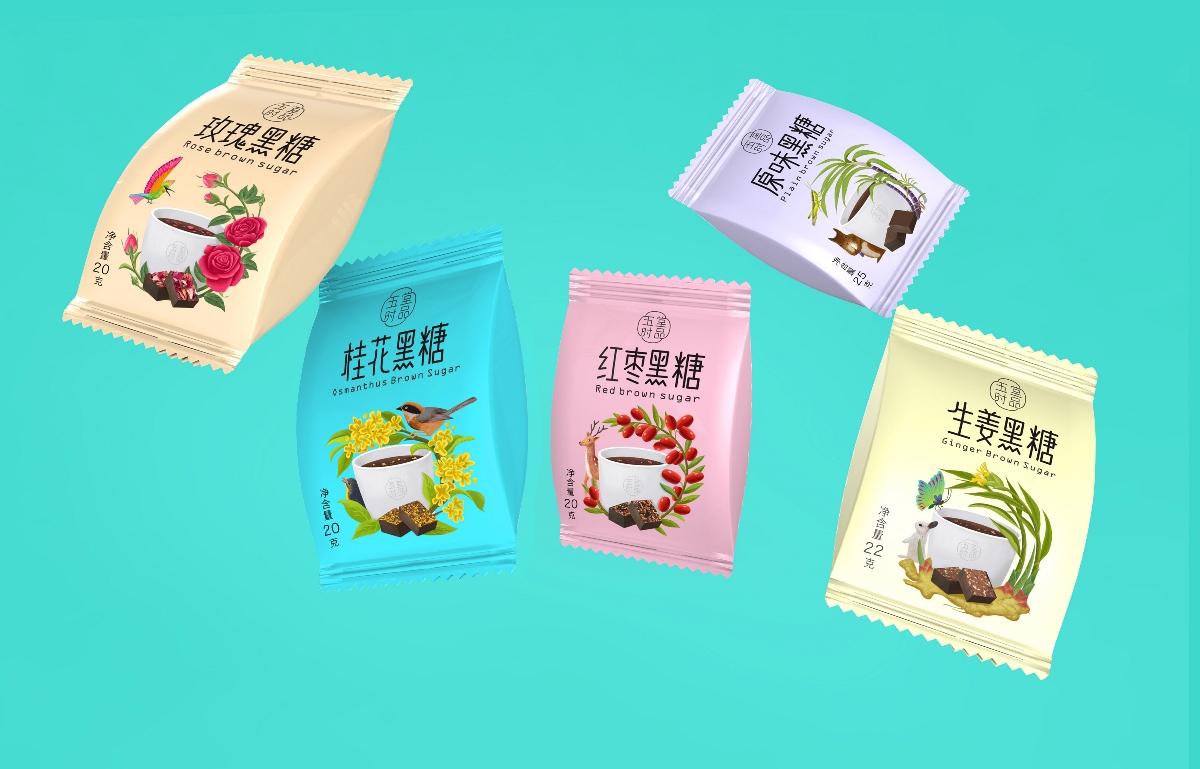 創(chuàng)意極簡黑糖茶包裝設(shè)計