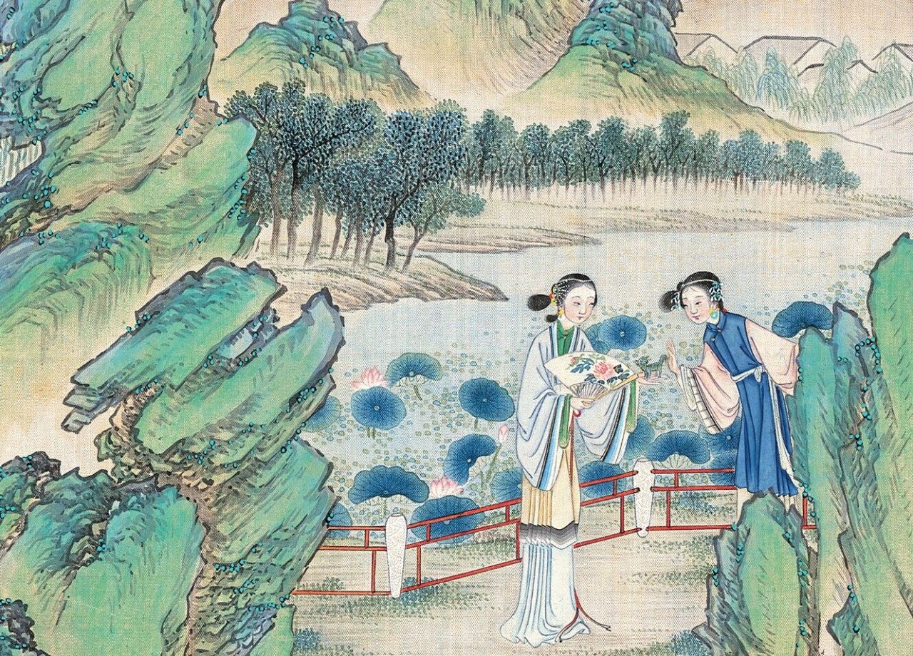 庭院深深，佳人依在