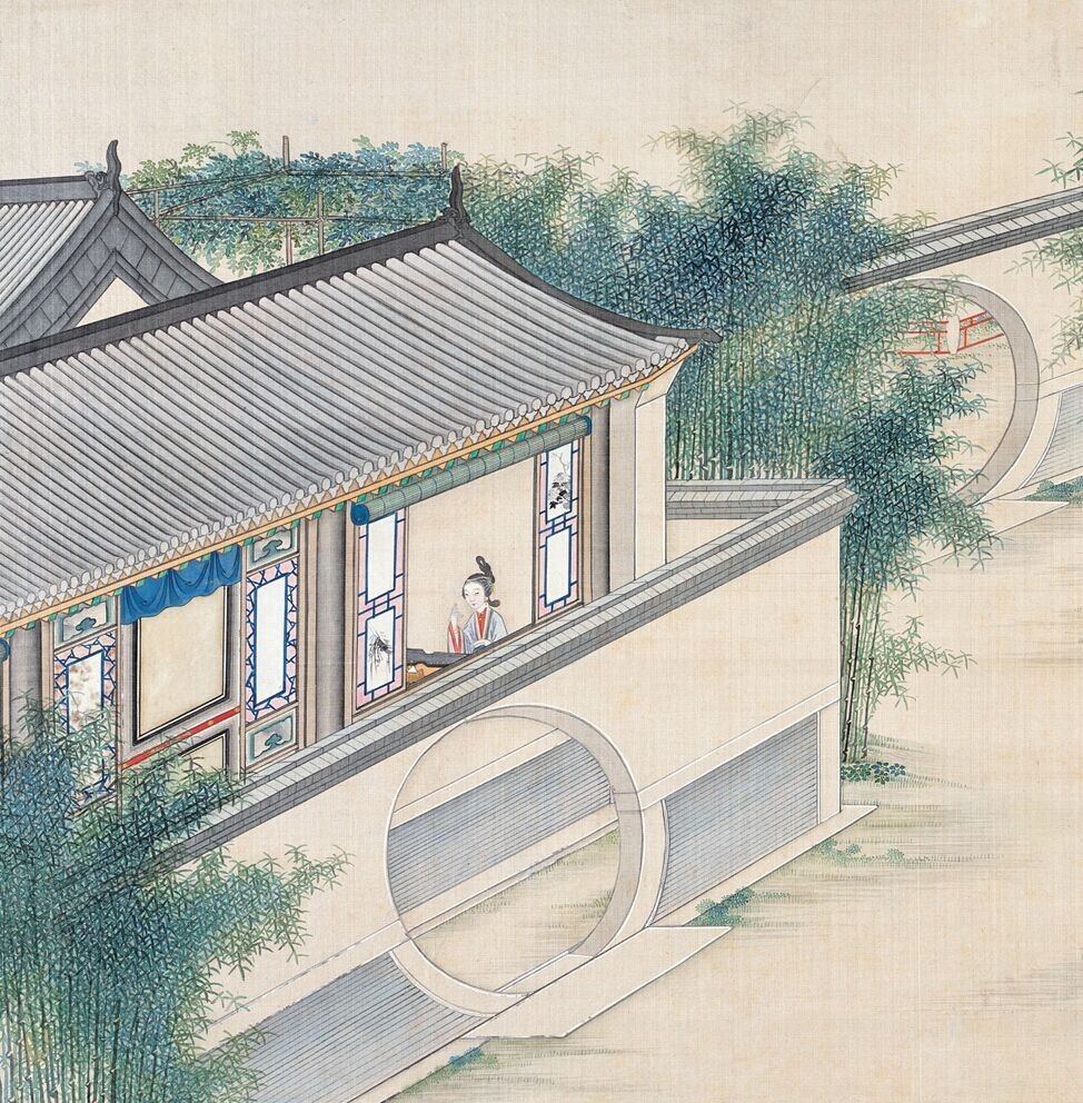 庭院深深，佳人依在