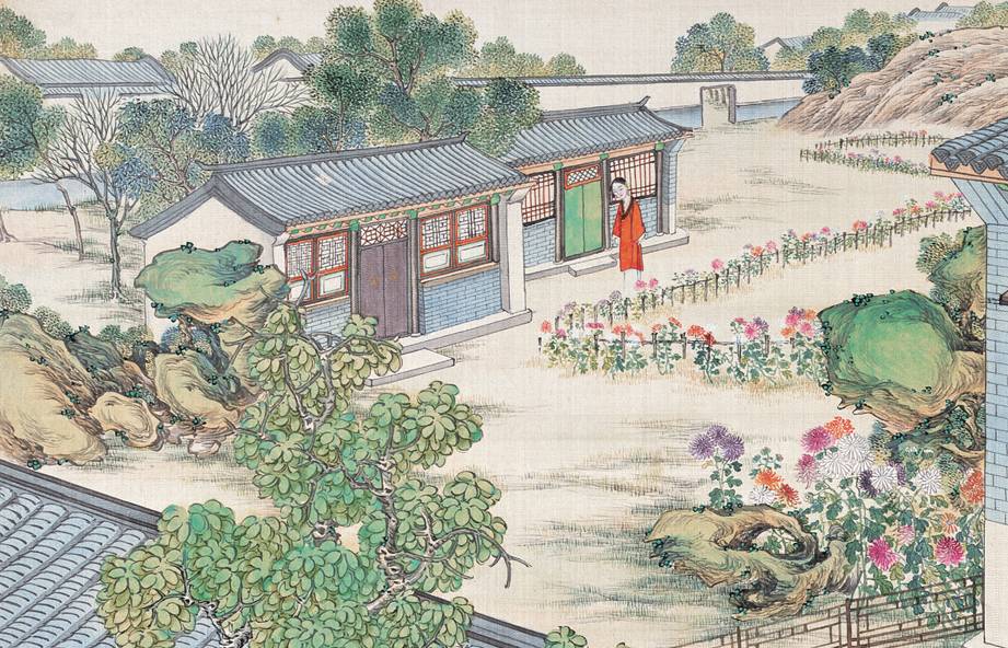 庭院深深，佳人依在