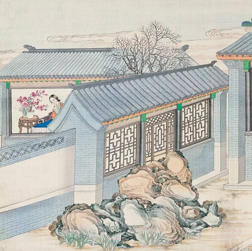 庭院深深，佳人依在