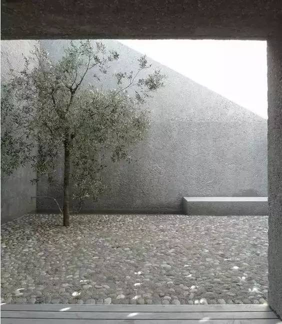 水泥墻樸素寂靜的美，庭院設(shè)計