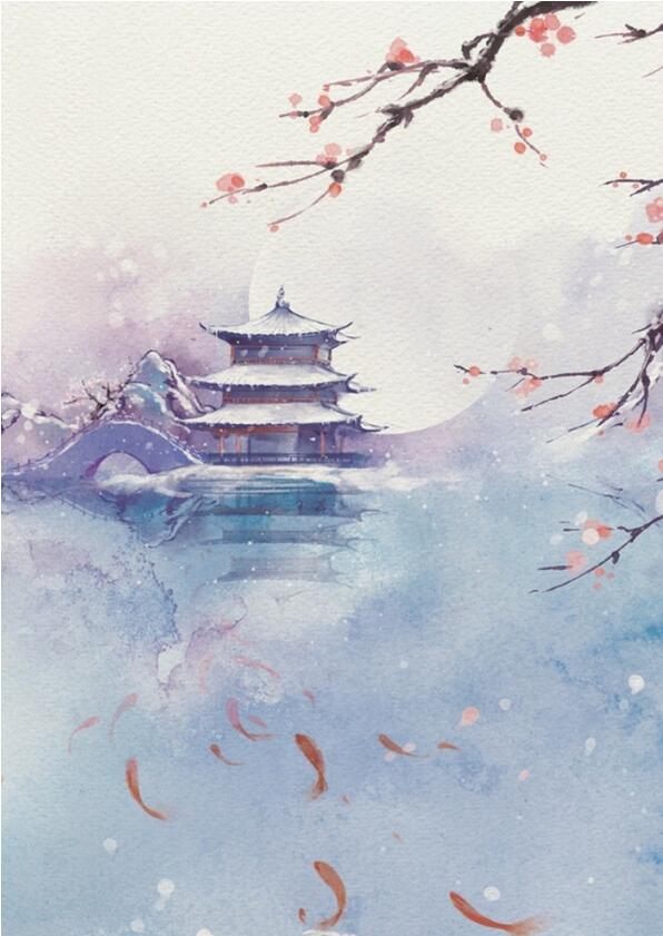 繪本中的亭臺樓閣古風(fēng)圖片