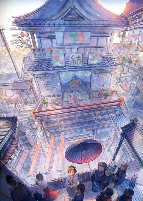 繪本中的亭臺樓閣古風(fēng)圖片