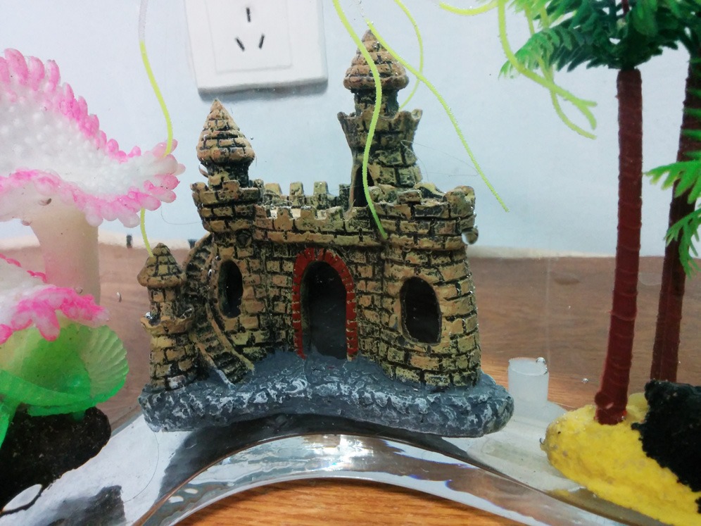 城堡別墅魚缸造景擺件，樹脂工藝品