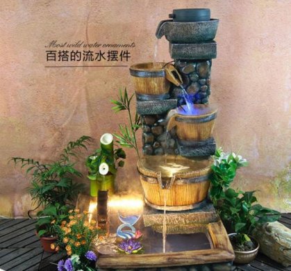 庭院田園假山魚池風(fēng)水輪擺件，不利方位