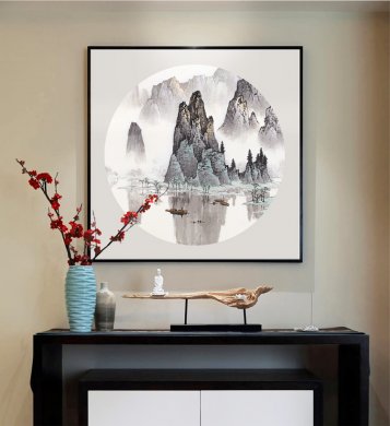 景秀山河，精美水墨裝飾畫