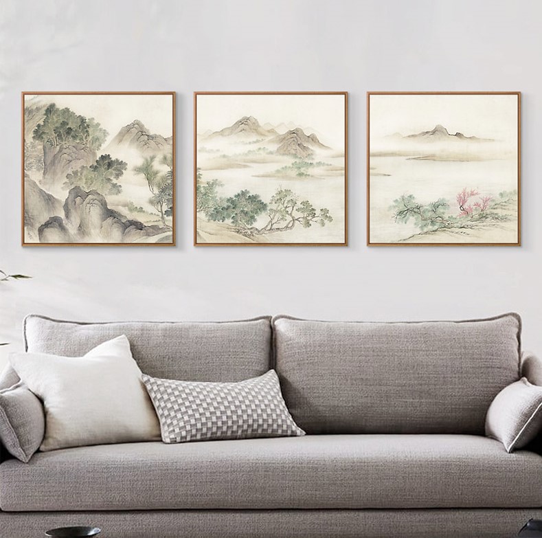 十款中國風(fēng)裝飾畫，新中式中國水墨客廳掛畫