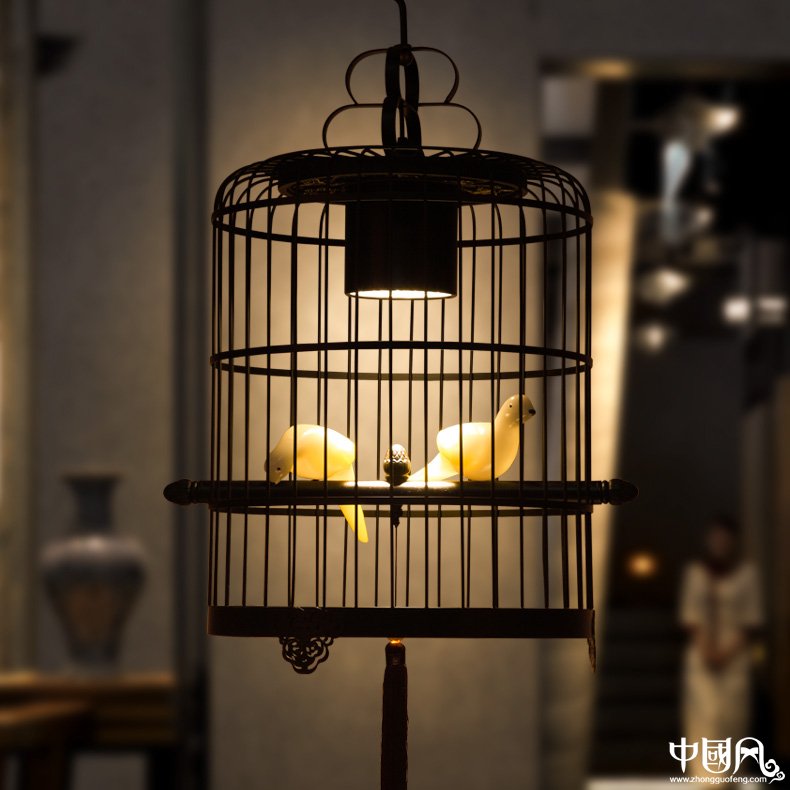 新中式鳥籠吊燈鳥籠燈，中國風(fēng)十足
