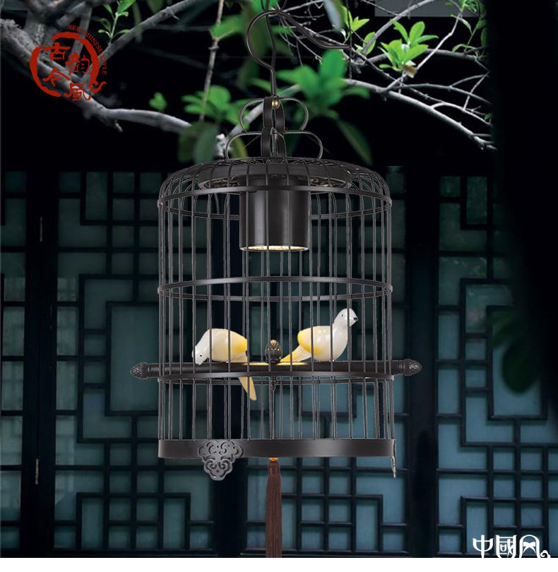 新中式鳥籠吊燈鳥籠燈，中國風(fēng)十足
