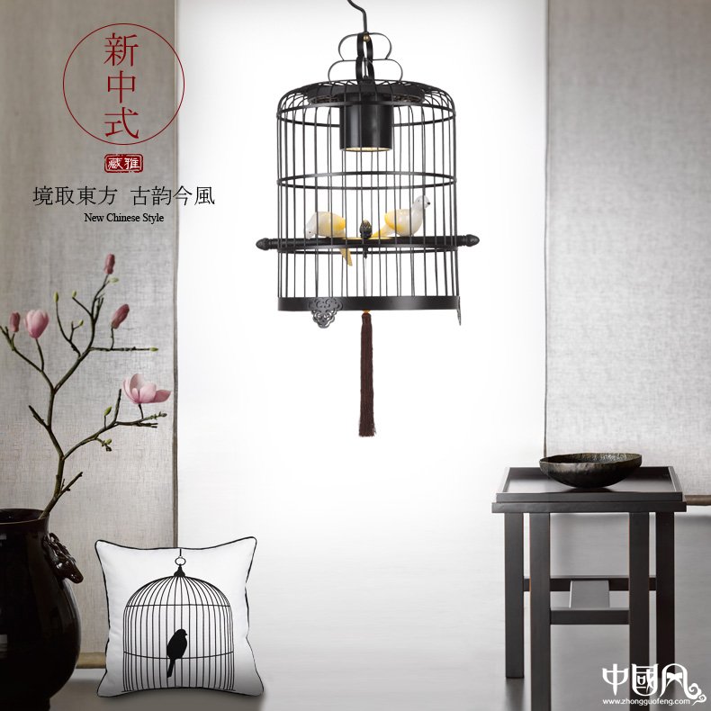 新中式鳥籠吊燈鳥籠燈，中國風(fēng)十足