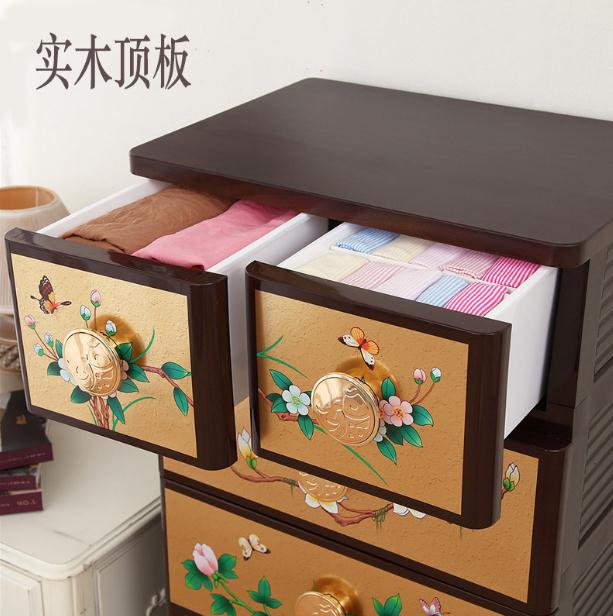 中國風(fēng)復(fù)古儲物柜，多層組合整理柜五斗柜