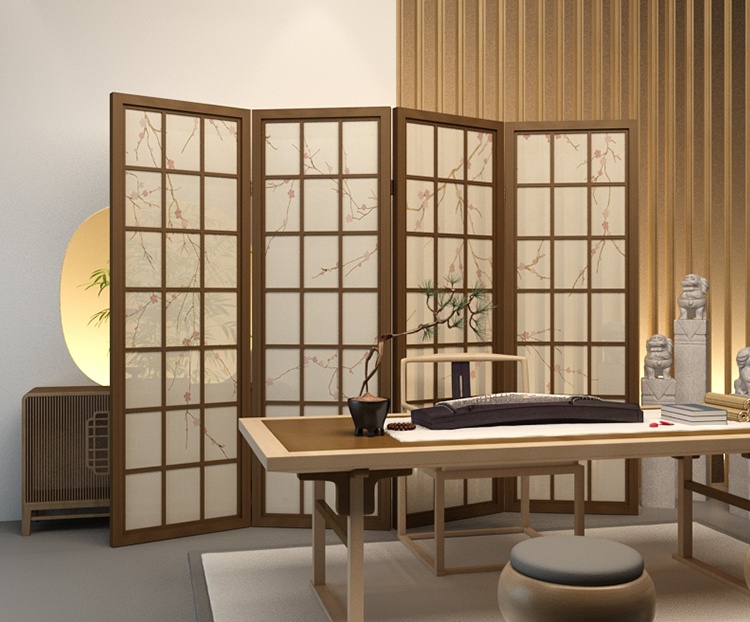 梅花油布屏風(fēng)，經(jīng)典中式屏風(fēng)