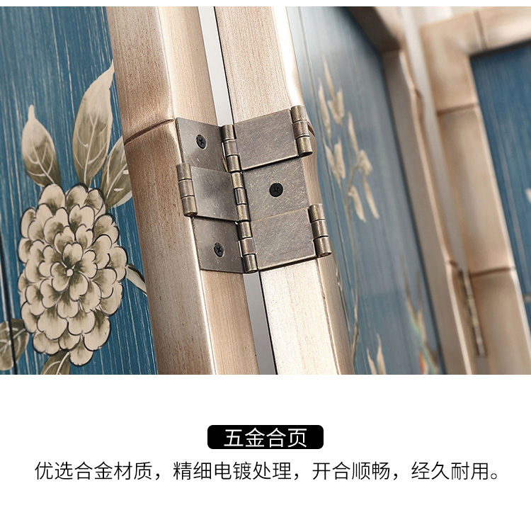 新古典四扇屏風(fēng)隔斷，精美手繪屏風(fēng)