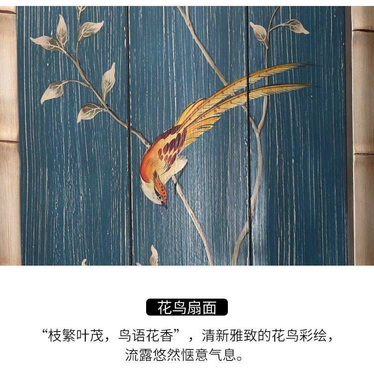 新古典四扇屏風(fēng)隔斷，精美手繪屏風(fēng)