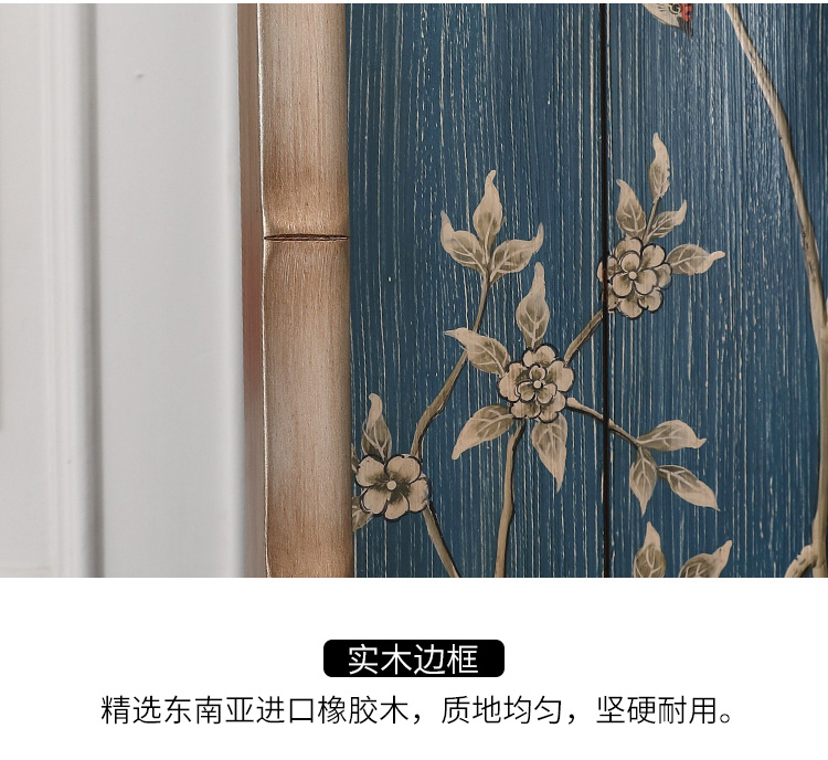 新古典四扇屏風(fēng)隔斷，精美手繪屏風(fēng)