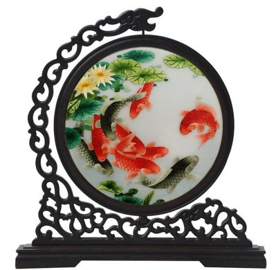 純手工蘇繡屏風(fēng)，刺繡針針姑蘇魂