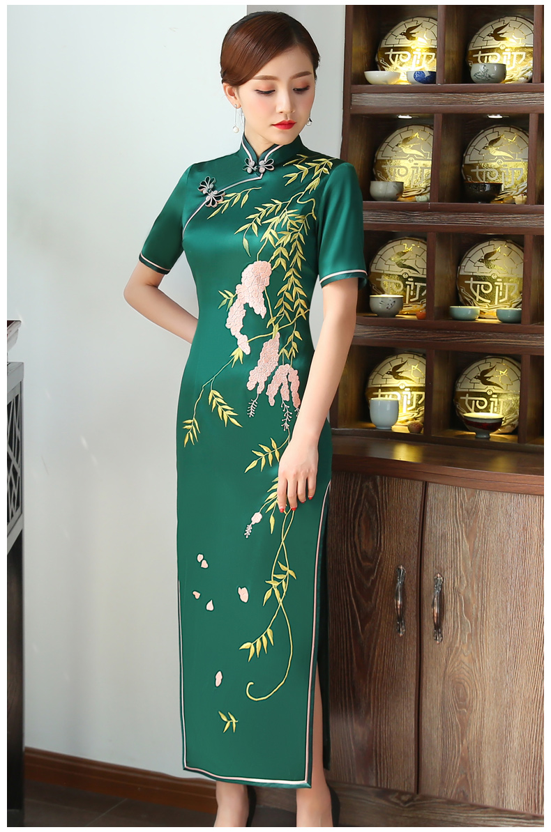 槐樹花旗袍，會呼吸的花香旗袍裙