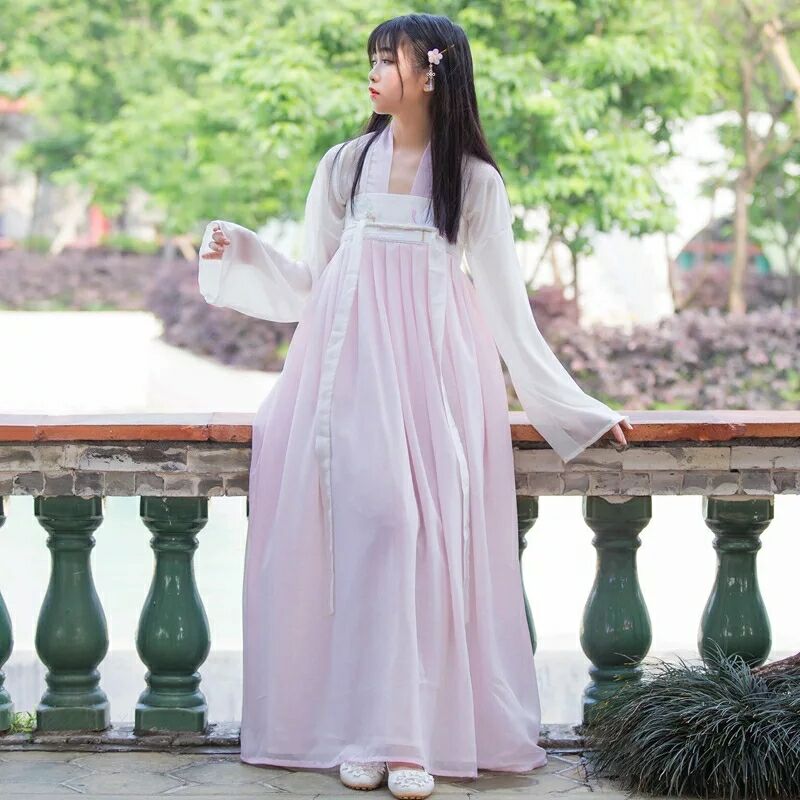 飄逸清新淡雅漢服，中國(guó)風(fēng)襦裙廣袖流仙裙