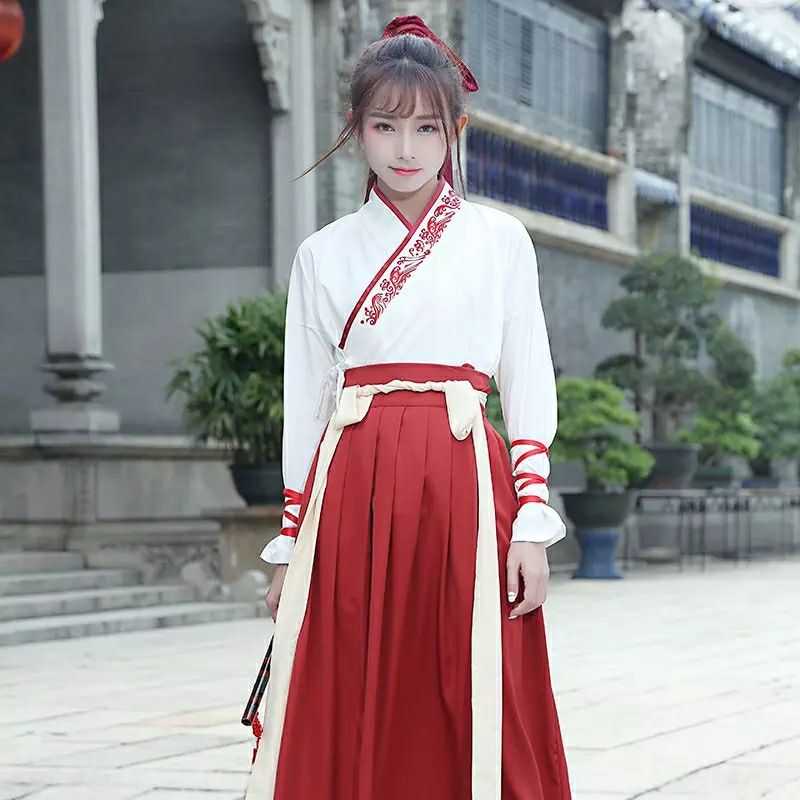 四款清新淡雅漢服，飄逸襦裙?jié)h服圖片