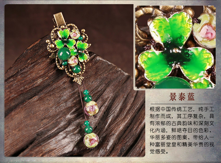 清新翠嫣發(fā)夾，古風(fēng)簡(jiǎn)約發(fā)飾頭飾