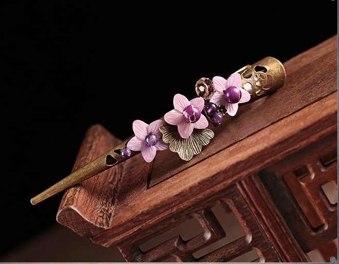 紫夢(mèng)傾城發(fā)夾，優(yōu)雅紫色大發(fā)夾頭飾