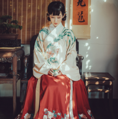 交領襖裙?jié)h服，改良琵琶袖馬面裙