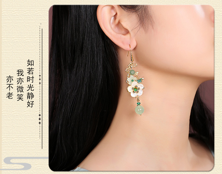 冷淡古風(fēng)耳墜耳環(huán)，小清新花朵耳環(huán)首飾