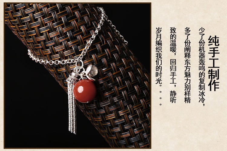 精致銀流蘇手鏈，別致瑪瑙手飾飾品