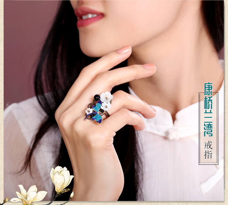 古典蜻蜓別致戒指，康橋藍(lán)灣戒指首飾