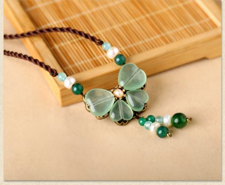 好久不見(jiàn)項(xiàng)鏈，清新靈動(dòng)淡綠項(xiàng)鏈圖片