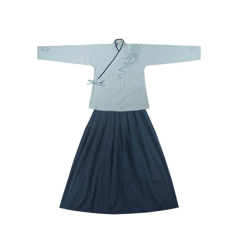 儒雅俊逸氣質(zhì)男裝漢服，交領(lǐng)龍紋祥云刺繡漢服