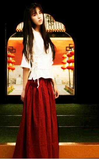 民族風漢元素古風漢服，棉麻女裝漢服美女圖片