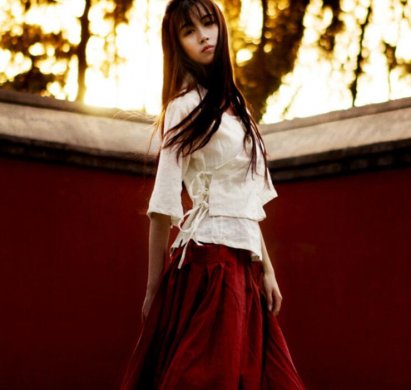 民族風(fēng)漢元素古風(fēng)漢服，棉麻女裝漢服美女圖片