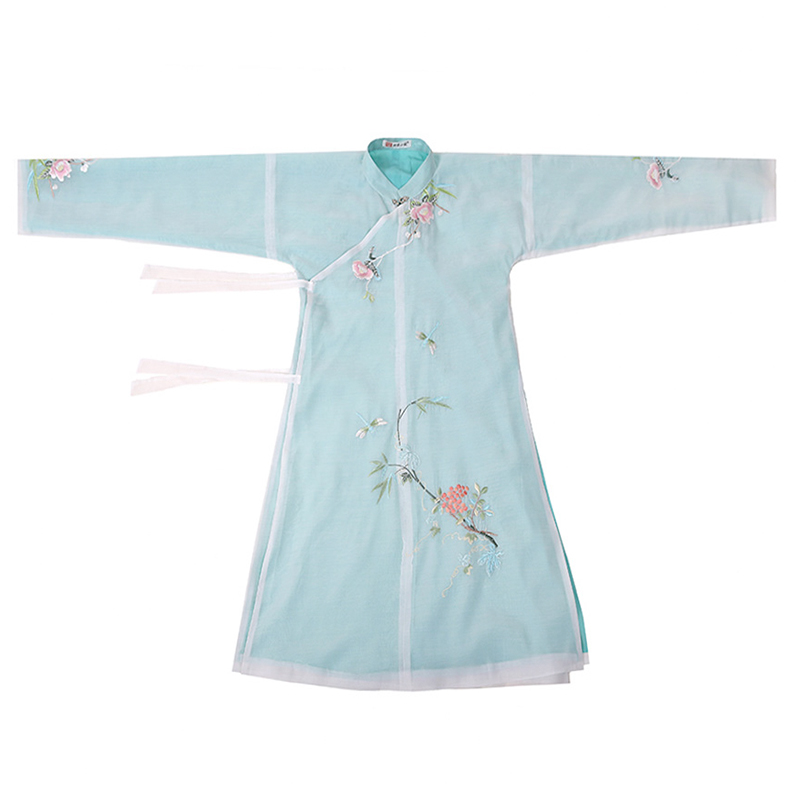 詩意韻味襦裙?jié)h服，淡雅刺繡立領(lǐng)古風(fēng)漢服