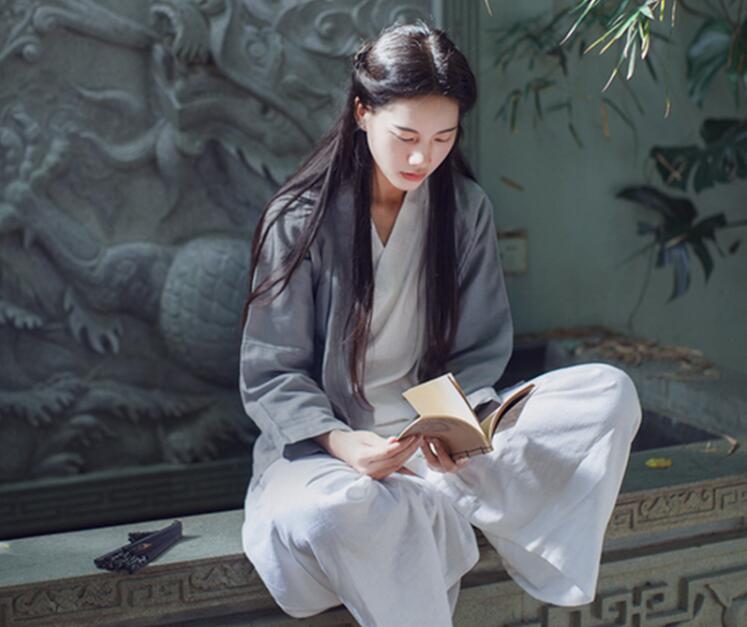兩款復(fù)古亞麻民國風(fēng)漢服，白色簡約中式漢服
