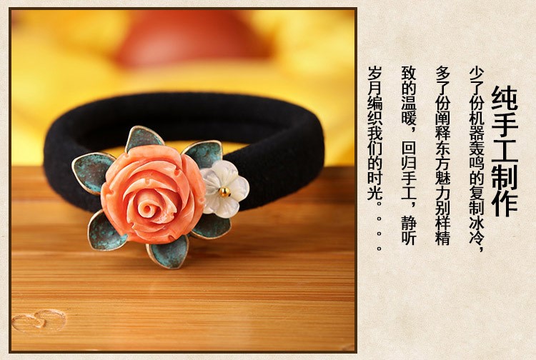 手工發(fā)圈發(fā)飾，簡約時尚花朵頭飾