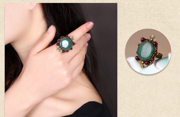古典東陵玉民族風(fēng)開(kāi)口戒指飾品