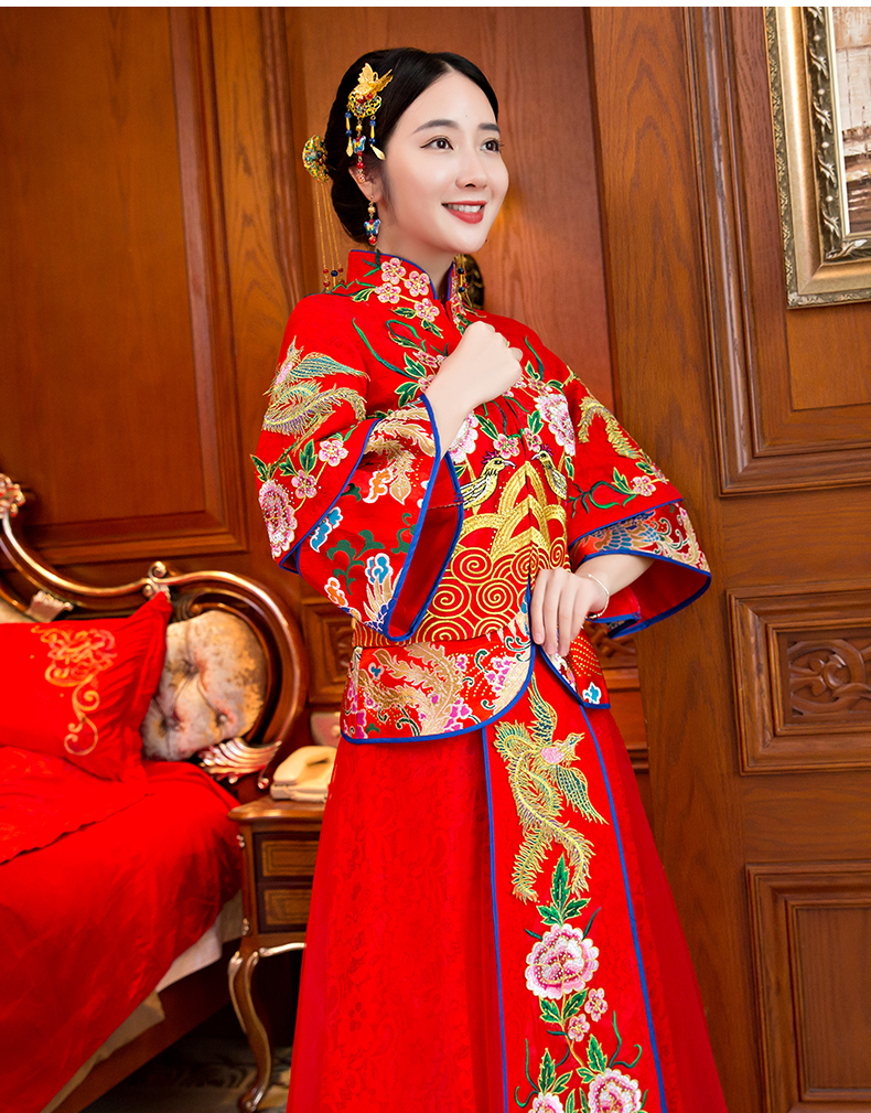 復(fù)古刺繡新娘禮服，古韻秀禾服中式禮服