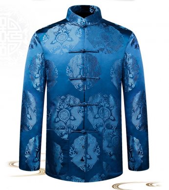 寶藍(lán)色中式唐裝外套，用心品質(zhì)回歸本心