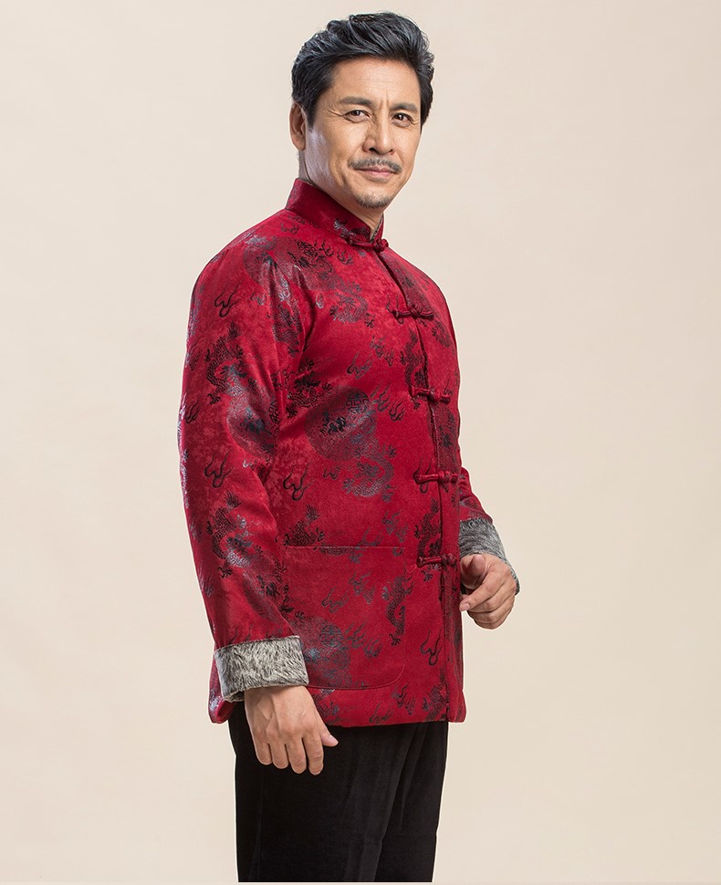 喜慶唐裝禮服外套，復(fù)古風男士唐裝