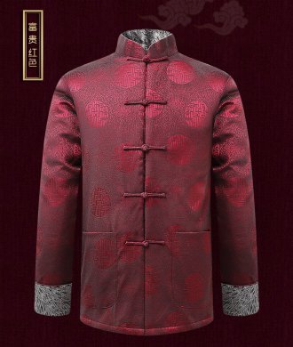 古典花紋男士唐裝，復(fù)古風(fēng)喜慶唐裝