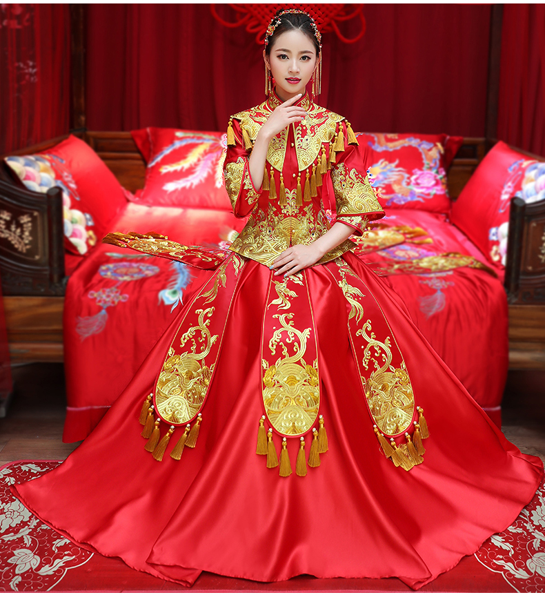 古韻悠揚秀禾服中式禮服，奢華精致新娘禮服