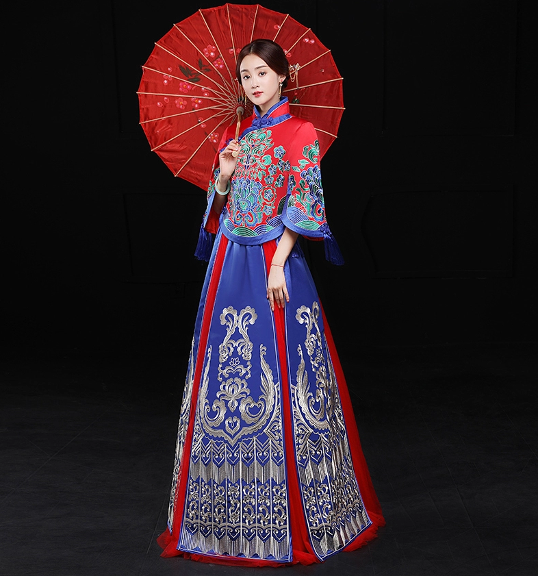 復(fù)古文藝中式禮服，中國風(fēng)新娘結(jié)婚禮服