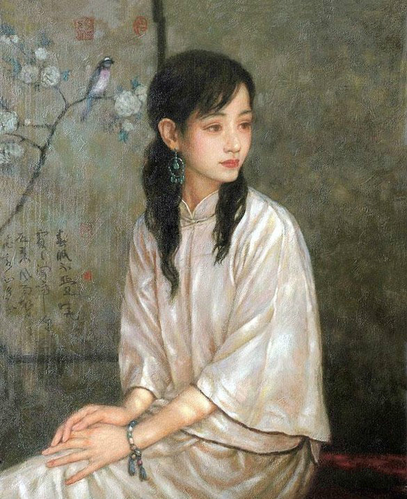風(fēng)情萬(wàn)種的油畫(huà)旗袍女子！