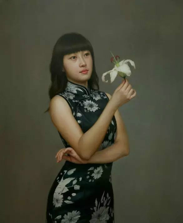 風(fēng)情萬(wàn)種的油畫(huà)旗袍女子！