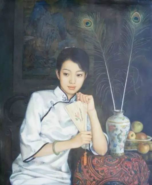 風(fēng)情萬(wàn)種的油畫(huà)旗袍女子！